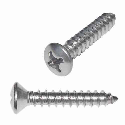 OPTS6114S #6 X 1-1/4" Oval Head, Phillips, Tapping Screw, Type A, 18-8 Stainless